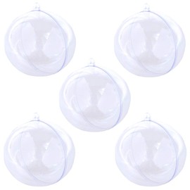 TKY Plastic Ball Plastic Sphere Ornament Ball Decoration Transparent Hollow Sphere Decoration Storage DIY Set of 5 (8cm)