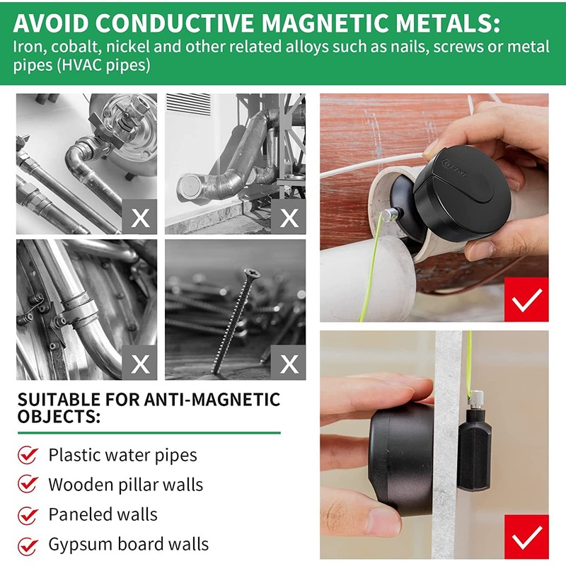 Zezzo Magnetic Wiremag Puller,Wire Puller Tool,Fish Tape Wire Pulling System,Wire