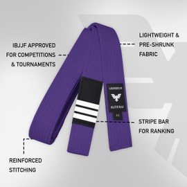 Elite Sports Brazilian Jiu Jitsu BJJ Cinturones, Púrpura, A3