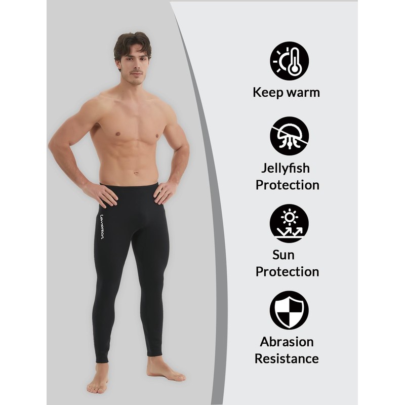 Lemorecn Wetsuit Pants Men 1.5mm Neoprene Wetsuit Bottoms Swim Pants