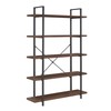 BELLEZE 5-Tier Wood Bookshelf, 70 Inch Industrial Storage Shelves Organizer