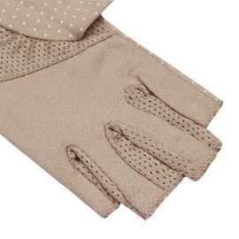 JIAHG Women's Fingerless UV Gloves, Work or School, UV Protection, Sunscreen, Cotton, Soft, Sunscreen, Short Gloves, Compatible with Smartphones, Adults, Summer, Driving, Bicycle, Anti-Slip, Thin,