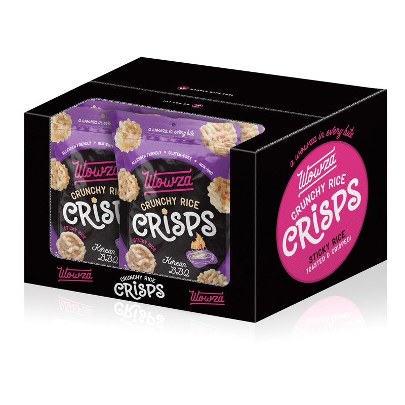 Wowza Korean BBQ Rice Crisps, Healthy Sticky Rice Crunchy Rice