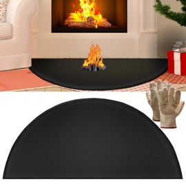 6 Layer Thicker Fireproof Hearth Rug, Windspeed 5MM Fireproof Fire Resistant Rugs for Fireplace Fireproof Fireplace Hearth Mat for Wood Stove Fireplace Mat Protect Floor from Sparks Embers