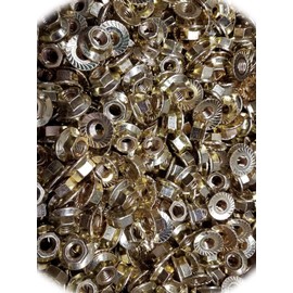 (Qty 10pcs) 5/16-18 Grade 8 Serrated Large Flange Hex Lock Nut Spin/Wiz Nuts 5/16x18 Hardware Fastener Kit Set RV3913S