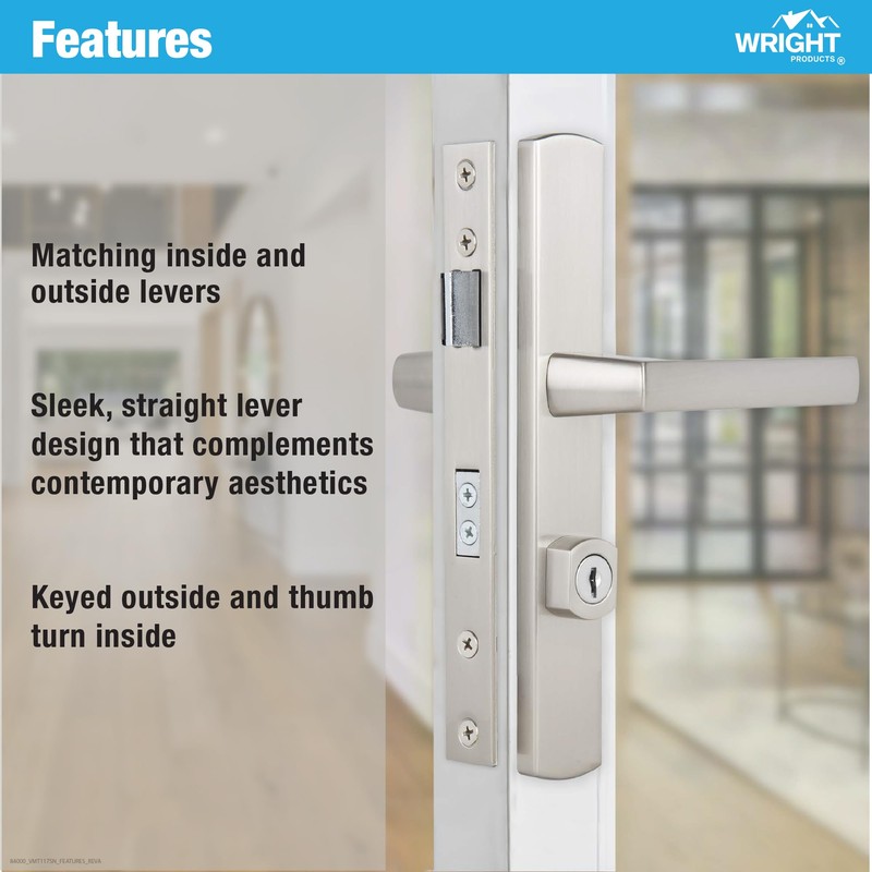 Wright Products - Serenade Mortise Keyed Lever Mount Latch with