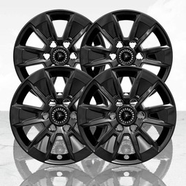Auto Reflections Set of 4 17" 6 Spoke Wheel Skins for Chevy Silverado 1500 19-2020 - Gloss Black