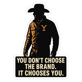 Yellowstone Ranch Hand Cowboy Silhouette High-Contrast Western Graphic Sticker (2.25" x 3.25")