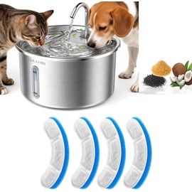 BAAKIN Filtro de repuesto para bebedero automático de 3 litros.Cuenta con filtración multicapa de carbón activado para garantizar agua limpia y fresca,libre de BPA(Dispensador de agua no incluido)