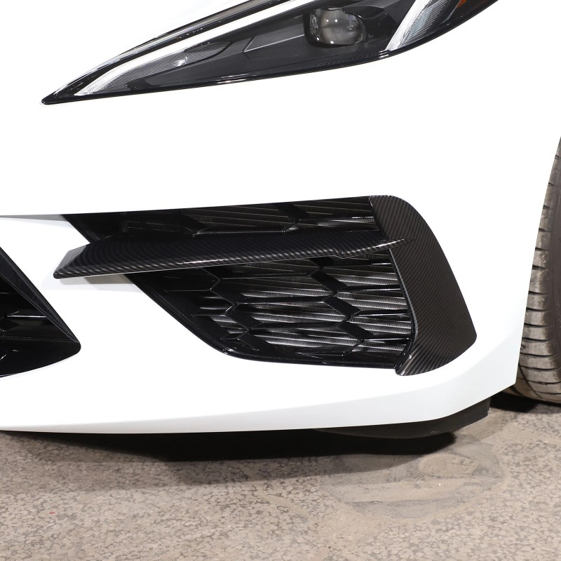 carcartrim-2022 Carbon fiber ABS Front Bumper Fog Light Lamp Trims