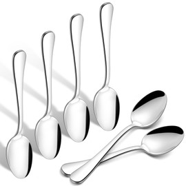 HaWare Coffee Spoon, Stainless Steel Tea Spoon, Dessert Spoon, Set of 6, 13.5 cm Small Spoon for Home/Restaurant/Hotel, Highly Polished & Dishwasher Safe - Classic Round Handle