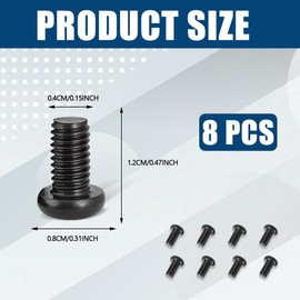 WINUERK 8 Pack Rear License Plate Screws M5-0.8x10mm, Car Plate Screw Stainless Steel Black Zinc Plated License Plate Screws, Phillips Machine Pan Head 18-8, Compatible with Model 3, Y