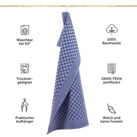 Blumtal Premium Tea Towels, High-Quality Tea Towels, 100% Cotton, Oeko-Tex® Certified, Chequered, 50 x 70 cm