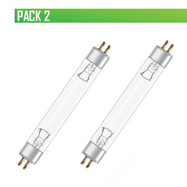 CLAR - UV Lampe T5 4W, UVC Röhre 13,6 cm, Ersatzröhre für Insektenvernichter Elektrisch, Kleine UV Licht Lampe, Desinfektion & Sterilisation (Pack 2)