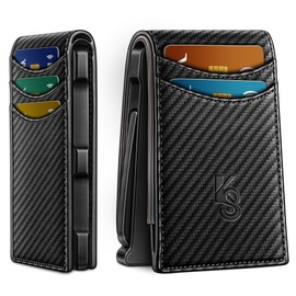 KEMISANT Men Wallet,Slim Wallet Card Case With Magnetic Billfold Flip,Pop-up Access for 12Cards RFID Blocking
