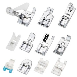 DLUFAIMI 11Pcs Presser Feet, Sewing Machine Presser Foot Set Walking Foot Kit Sewing Machine Spare Parts for Brother Singer Babylock Janome Toyota Low Shank Sewing Machines Use