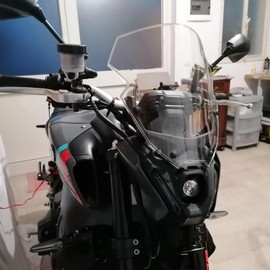 Lorababer 12" Motorcycle Windshield for MT09 MT09SP MT-09 SP FZ09 2021 2022 2023 Windscreen Front Wind Deflector with Mounting Bracket, Clear