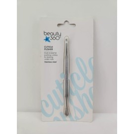 Beauty 360 Deluxe Cuticle Trimmer & Pusher Dual End, Stainless Steel NEW Gift