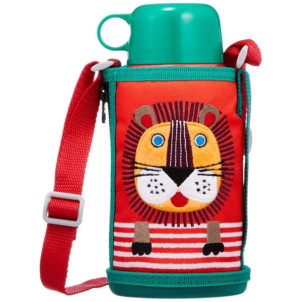 Tiger Water Bottle 20.4 fl. oz. (600 mL) Direct Drinking with Cup 2-Way Stainless Bottle with Pouch Sahara Koro-Pok-Guru Lion MBR-B06G-RL Tiger