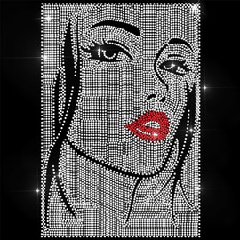 ANATTASOUL Iron On Rhinestone Transfer Sticker Iron-On Stickers Girls Iron-On Transfers for Textiles Glitter Rhinestone for Clothing Hat Carry Bag DIY Crafts Gifts Festival