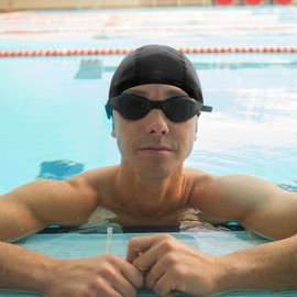 TRADERPLUS Swimming Cap, High Elasticity Fabric Suitable for Long and Short Hair (Black)