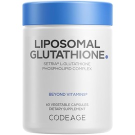 Codeage Suplemento de glutatión liposomal – Piel pura reducida de Setria L glutatión – Píldoras de polvo de glutatión nano encapsulado – Fosfolípidos 