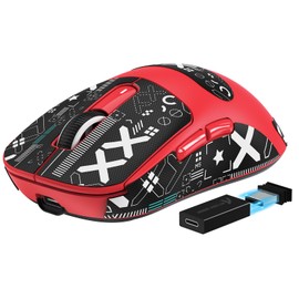 ATTACK SHARK X3PRO 4K/8K Lightweight Wireless Gaming Mouse with Tri-Mode(Wired/2.4GHz/BT),PAW3395 Optical Sensor,26K DPI,Kailh GM8.0 Switch,Long Battery,7 Buttons for PC/Laptop/Win/Mac(Red+Sticker)
