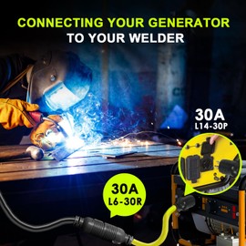 Campzlly NEMA L14-30P to NEMA L6-30R Welder Adapter Cord, 30 Amp 4 Prong Male to 3 Prong Female Twist Lock Adapter, STW 10 AWG, 250V, 7500 Watt, ETL Listed