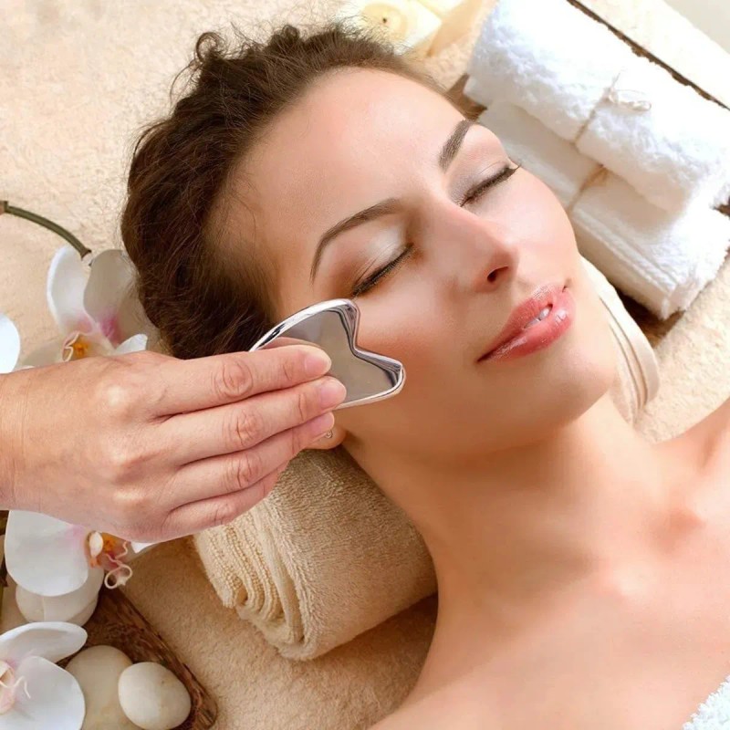 Kit De Guasha Facial De Acero Inoxidable De 4 Piezas