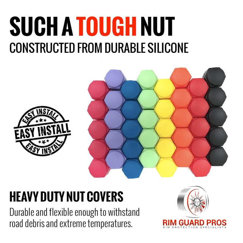 RimSavers Silicon Lug Nut Covers White 17mm | Flexible &