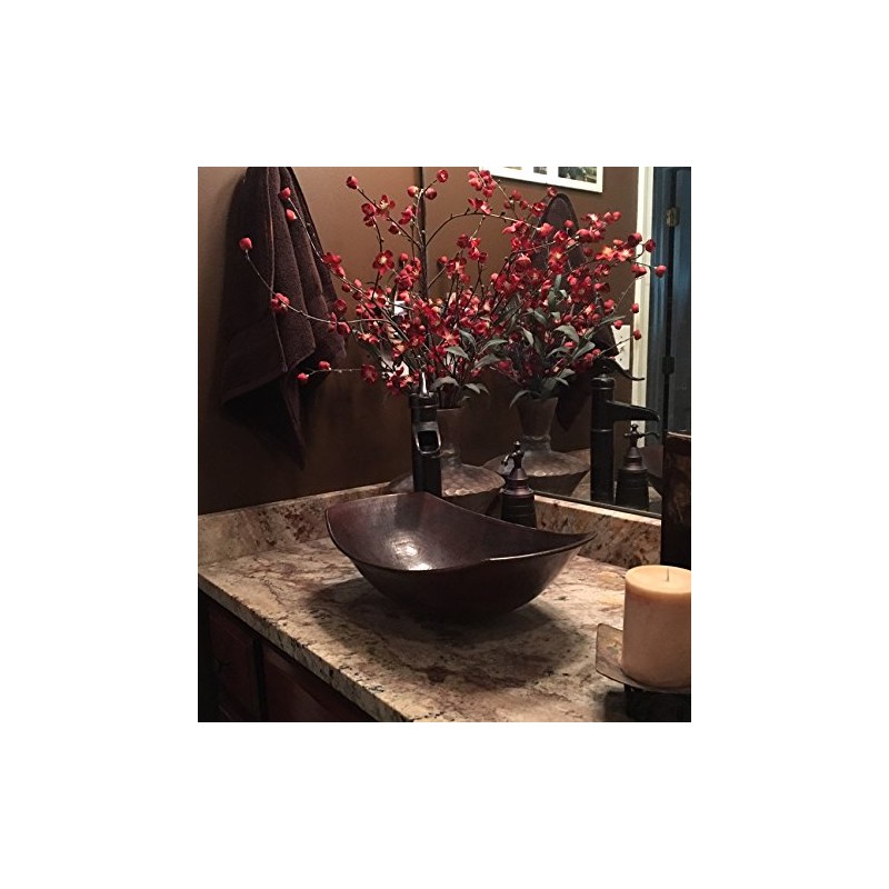 Simply Copper 17" Oval Sleigh Design Copper Vessel Bathroom Sink
