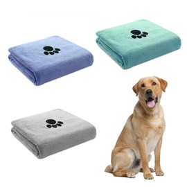 QYRDBGY Dog Towel, Pack of 3 Hand Towels, 75 x 35 cm, Microfibre Dog Towel, Extra Absorbent Towels for Small Medium Large Dogs or Other Pets