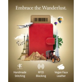 Access Denied Brand New Passport Holder Cover Travel Wallet For Men & Women RFID Blocking - Red