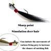 Natufish Bucktail Jigs 3Pcs Hair Jig Lure Hooks,Surf Fishing Hair