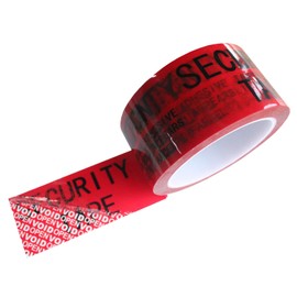 TamperSeals Group - 1 Roll Partial Transfer Tamper Proof Security Seal Tape (2 Inches x 55 Yards x 2 Mil, Do Not Break Seal “Caution/Void Open”, Red)