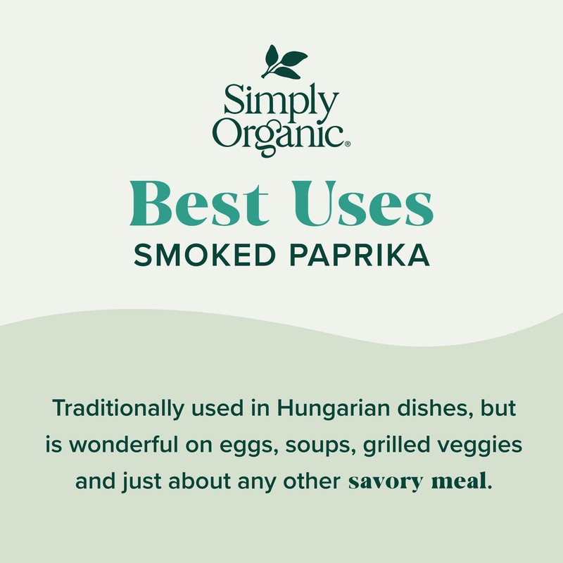 Simply Organic Smoked Paprika, 2.72 Ounce, Oak Wood Smoked &