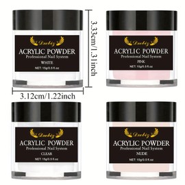 Acrylic Powder Long-Lasting 15g (White) Professional Acrylic Nail Powder System for Acrylic Nails Extension 3D Nail Art Polymer Powder