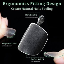 Toe Nail Tips, 216pcs Acrylic Fake Nails Soft Gel X Nail Tips, Full Cover Pre-Shaped Matte Clear Press on Nails for Extension, Diy at Home Manicure 12 Sizes