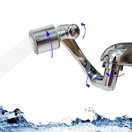 COGFYKA 1440° Swivel Sink Faucet Extender - for Toddlers, Kids, Bathroom Sink, Kitchen Sink, Made of Solid Copper, 2 Mode Water Outlets - Easily Extend the Reach of Your Faucet