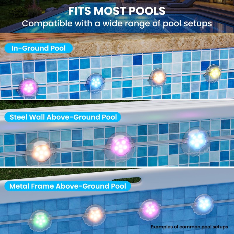 Lphianx Pool Lights for Inground & Above Ground Pool 8