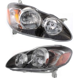 For 2005-2008 Toyota Corolla Headlight Driver and Passenger SideDOT Certified Bulbs Included TO2502154 TO2503154 - Replaces 81150-02360, 81110-02370 ;S|XRS