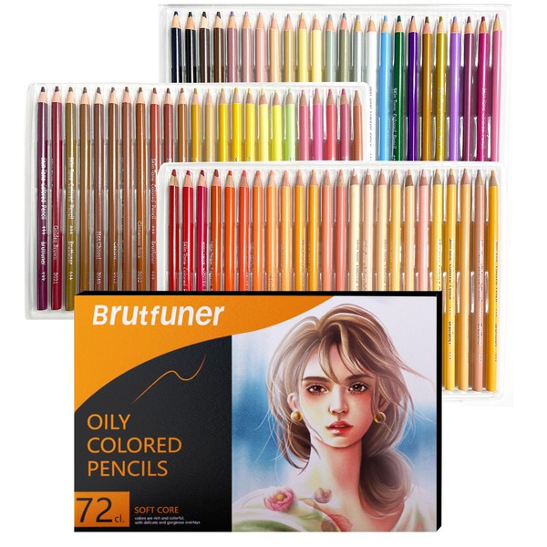 72 Count Skin Oily Colored Pencils for Adult Coloring Books, Soft Core,Ideal for Drawing Blending Shading,Color Pencils Set Gift for Adults Kids Beginners