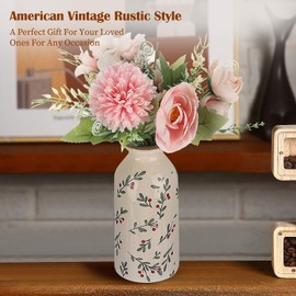 Ninehaoou Ceramic Small Vase Rustic Farmhouse Vase Boho Vases Home Decoration for Your Kitchen Bedroom Office Bathroom& Shelf Centerpiece Table Decorative(6 Inches,Modern)