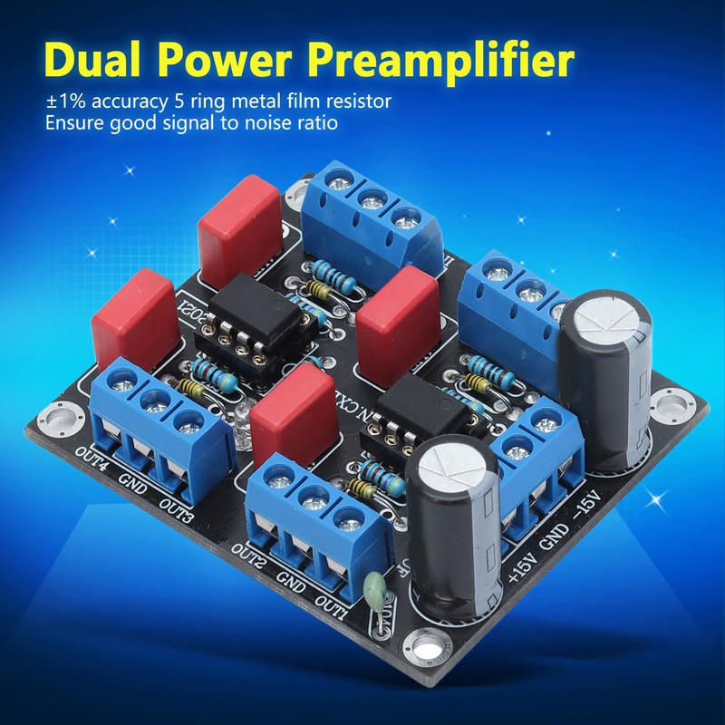 Preamplifier Board Dual Power Supply 4 Channel Audio Amplification Module