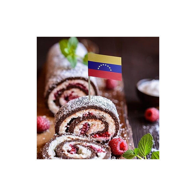 100 Pcs Venezuela Flag Venezuelans Toothpick Flags, Small Mini Stick