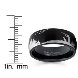 Metal Masters Co. Men's Black Tungsten Carbide Ring Wedding Band Bird Duck Hunting Outdoor Ring 8mm 8