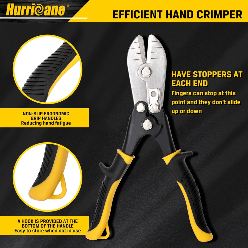 HURRICANE 5 Blade Sheet Metal Crimper - Pipe Crimper for