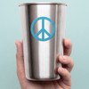 Transparent Decal Stickers Of Peace Sign Symbol Icon (Azure Blue)