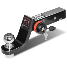 Citymons Endo-Hitch Trailer Ball Mount, Reduce Sway Anti-Rattle, 4" Drop Hitch with 2" Ball for 2" Receiver, Tow Hitch with Lock for Rv/Truck/Yachts/ATV/UTV, 7500 LBS GTW