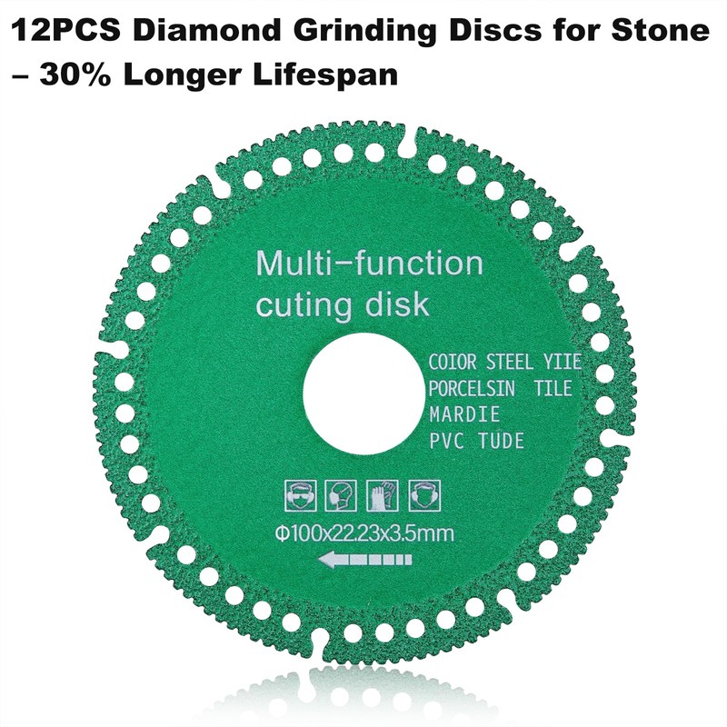 12 Pack Indestructible Disc for Grinder, 4 Inch Tile Cutting